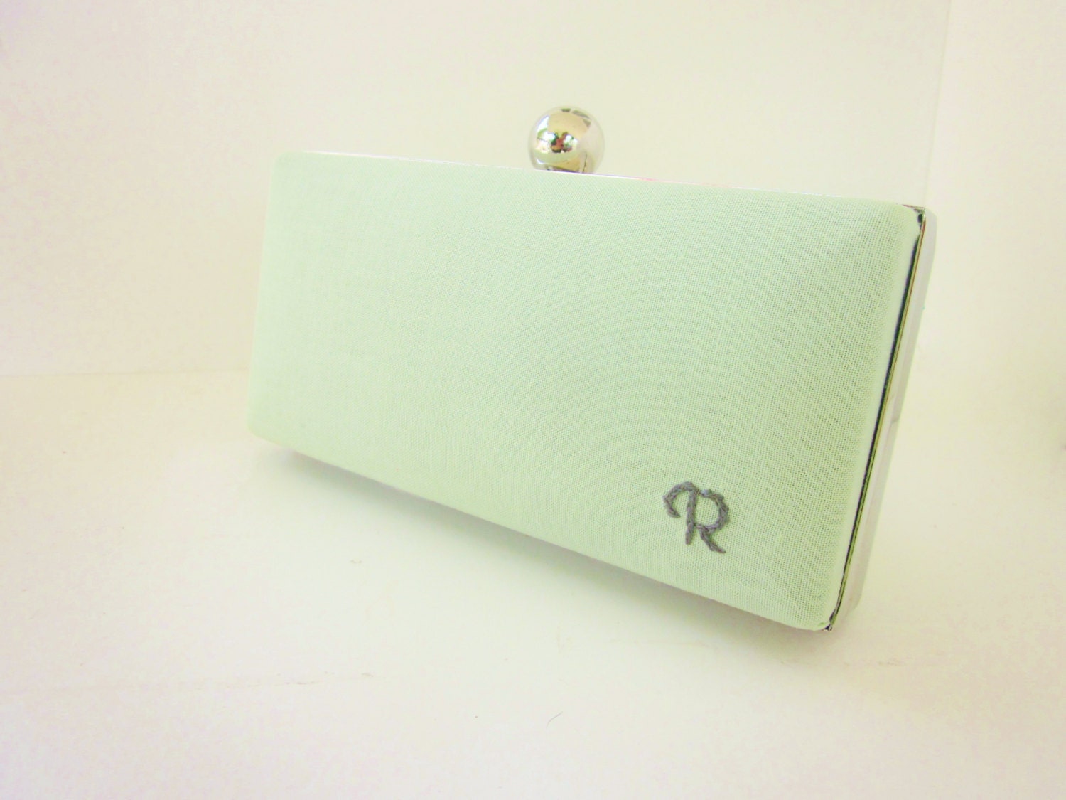 mint green clutch purse mint green weddings by VincentVdesigns