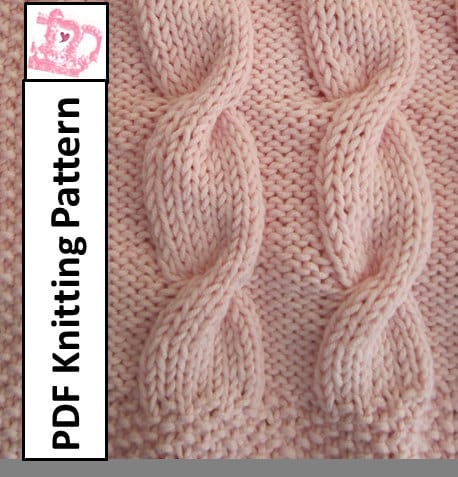 Baby Blanket Knitting Pattern Baby cable throw/afghan/blanket