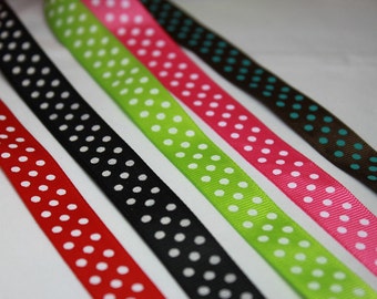 Polka Dot Ribbon 3/4" Dog Collar Size XS, S, M, L