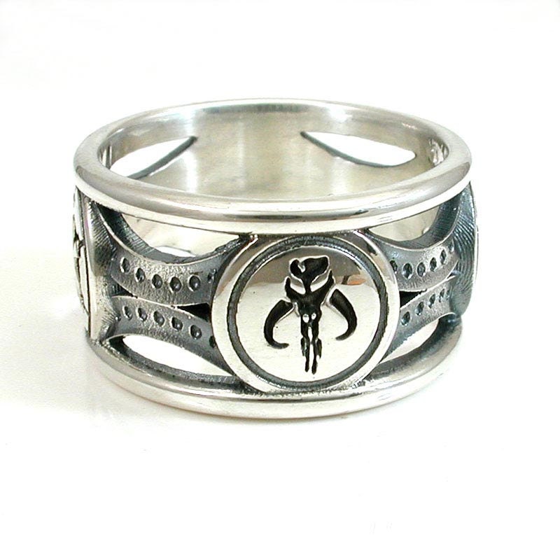 Mythosaur Skull Star Wars Silver Mens Ring Mandalorian