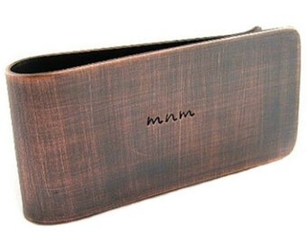 Custom Money Clip, Copper Money Clip, Hand Stamped Money Clip