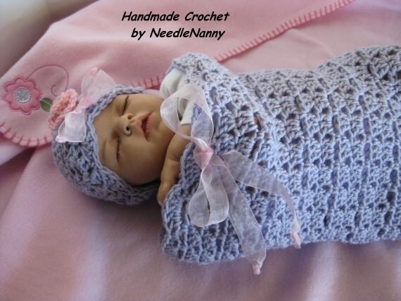 Crochet Cocoon Baby Swaddle Sack Baby Orchid Cuddle by ...