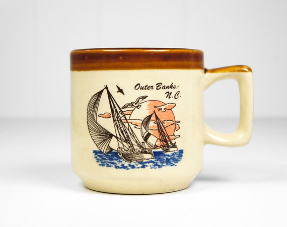 Vintage Outer Banks North Carolina Coffee Mug w/ by HoofAndAntler