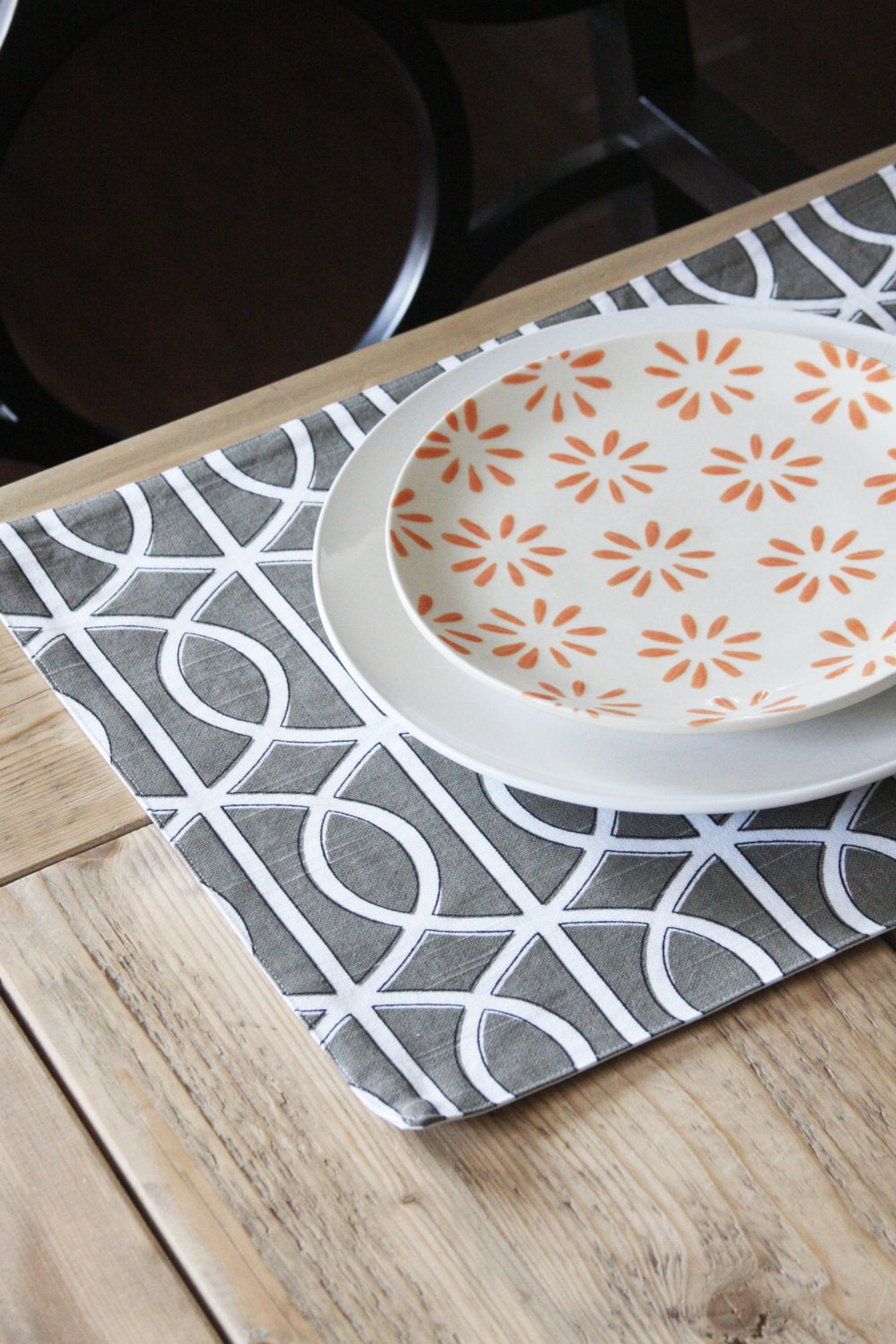 Modern Placemats Grey Squiggles Set Of - ðzoom modern placemats grey squiggles set of - ðzoom