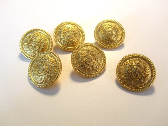 Gorgeous Gold Tone Metal Crest Buttons