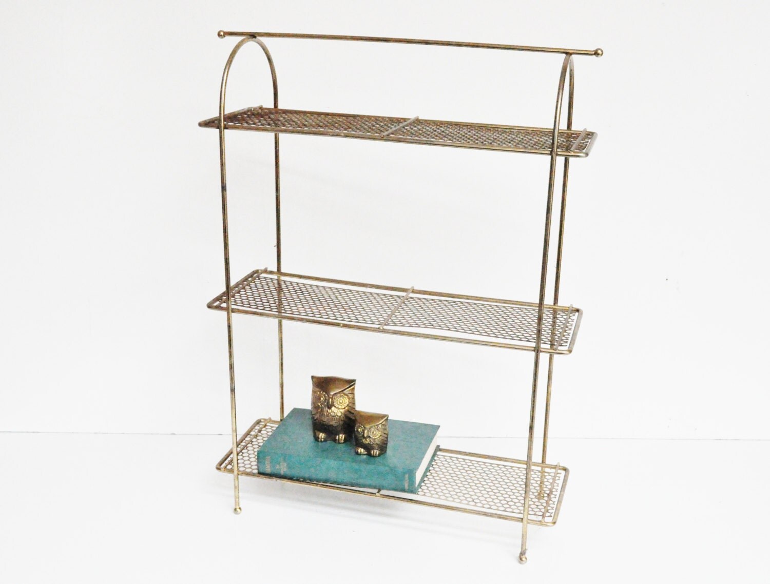 MidCentury Brass Shelf Wall Shelf by thewhitepepper on Etsy