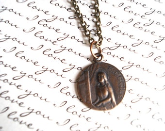 Saint Cecilia Necklace - Patron of Music - Patron Saint Necklace - Catholic Necklace - Bronze - Vintage Replica - Made in the USA