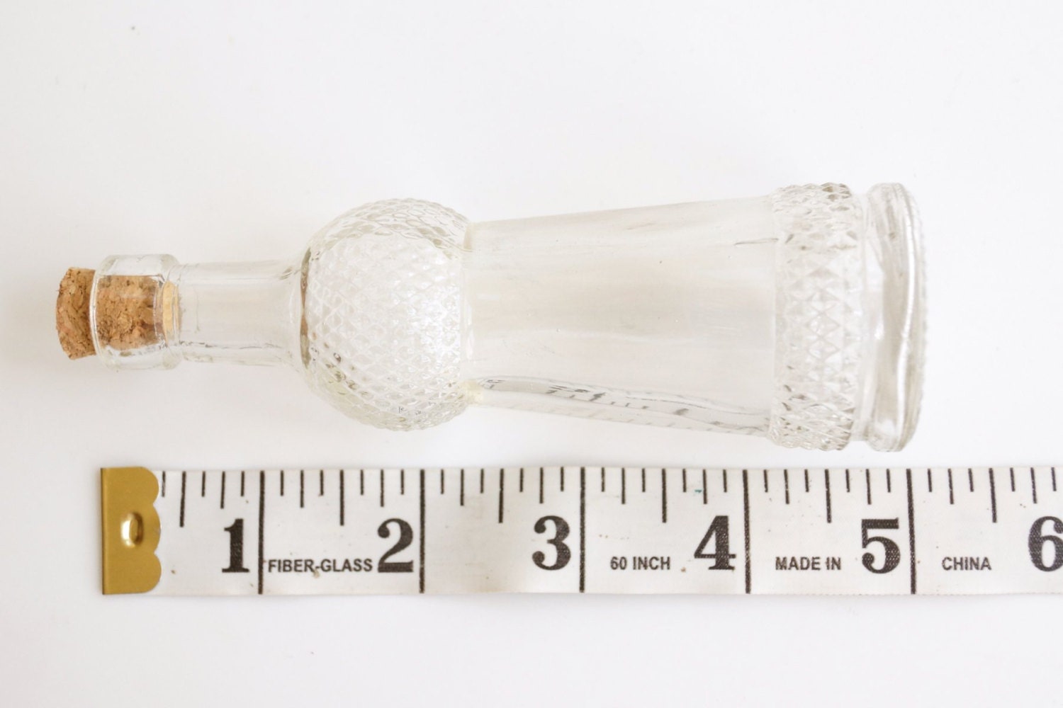 Decorative Clear Glass Bottle with Cork 5 tall Style