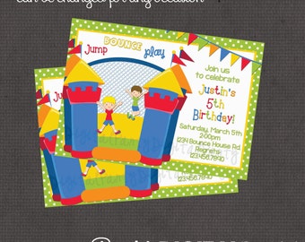 Bounce House Invitation 4x6 or 5x7 digital you print your own- Design ...