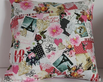 12x12 Love Vintage Style Decorative Pillow