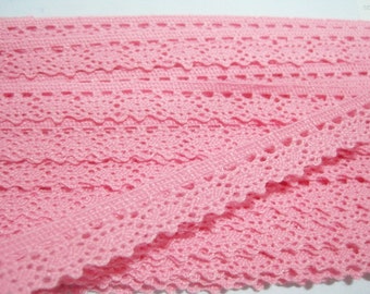 5 yards Pink Crochet Lace Trims, Lace Trim, Crochet Lace Trim, Cotton Lace Trim, Lace Trim Ribbon, Pink Lace Trim, Pink Lace, Pink Trim,Pink