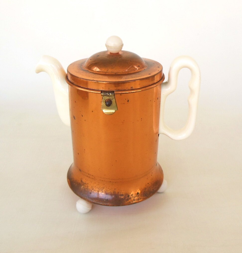 Vintage Teapot & Tea Cozy Copper Ceramic Made in Holland