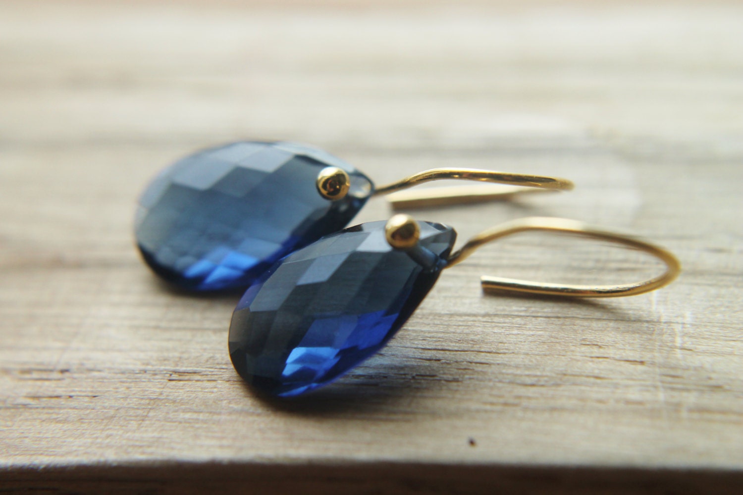 Blue Gemstone Earrings. Navy Blue Gemstone by TheNorthWayStudio