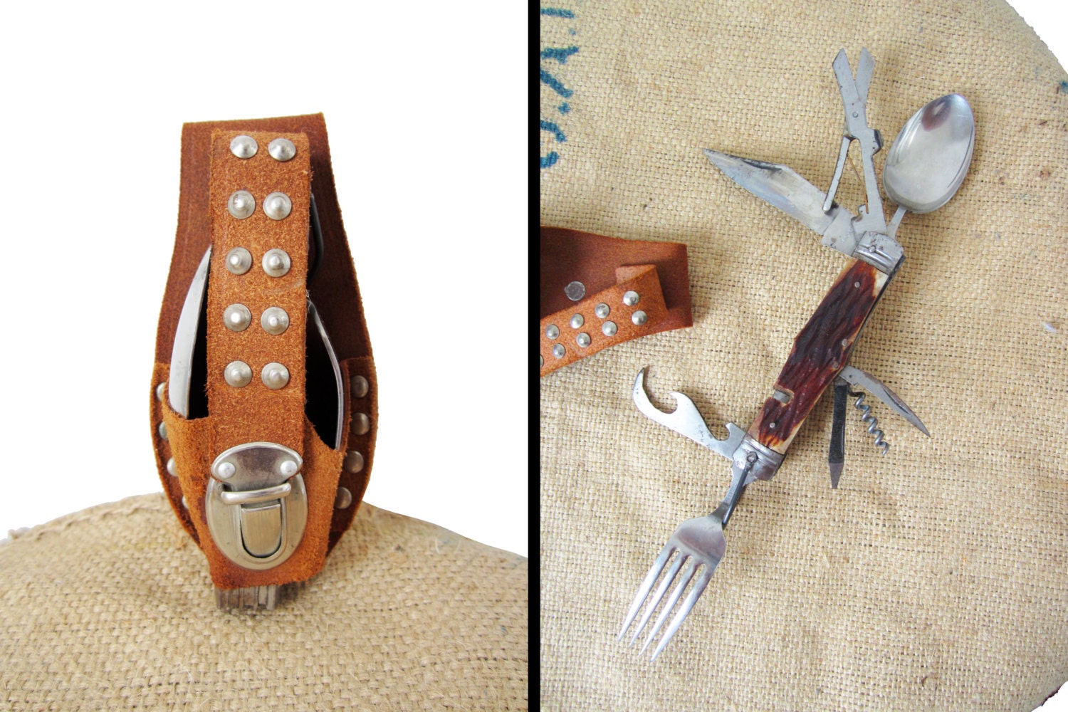 Vintage Camping Knife Multi Tool Fork And Spoon With Leather   Il Fullxfull.415044451 2xl6 