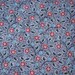 Vintage Fabric Red and Blue Flowers on Gray Scratch Pattern
