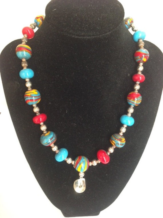 Items similar to Western Cowgirl Lampworks glass bead necklace bracelet ...