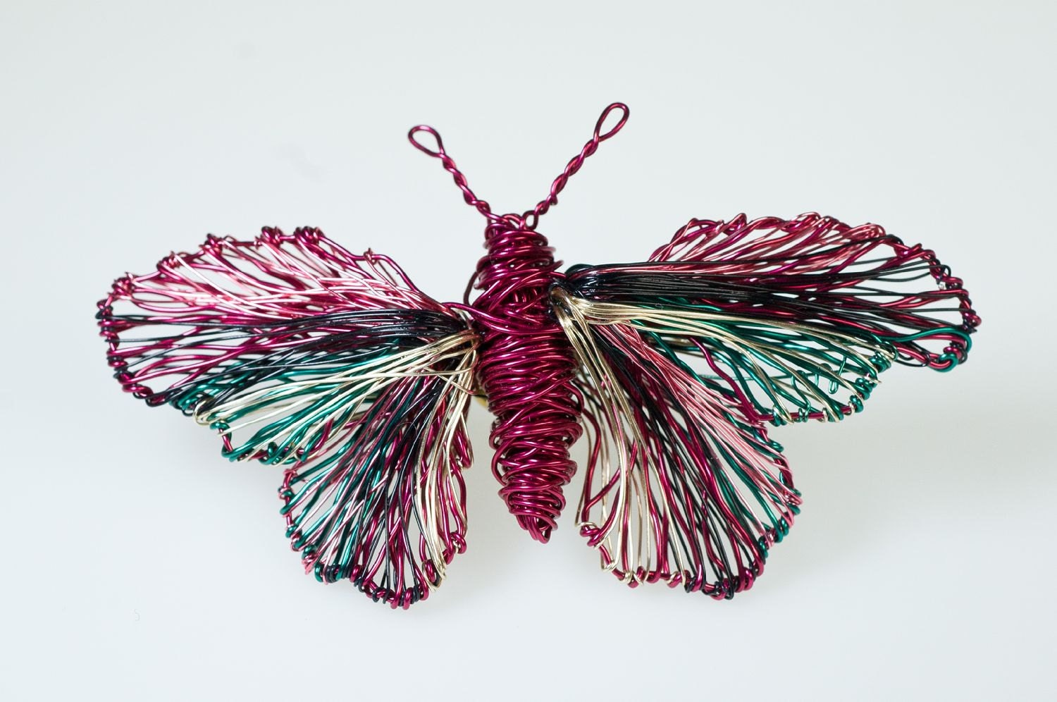 Wire sculpture art butterfly broochunusual wire butterflies