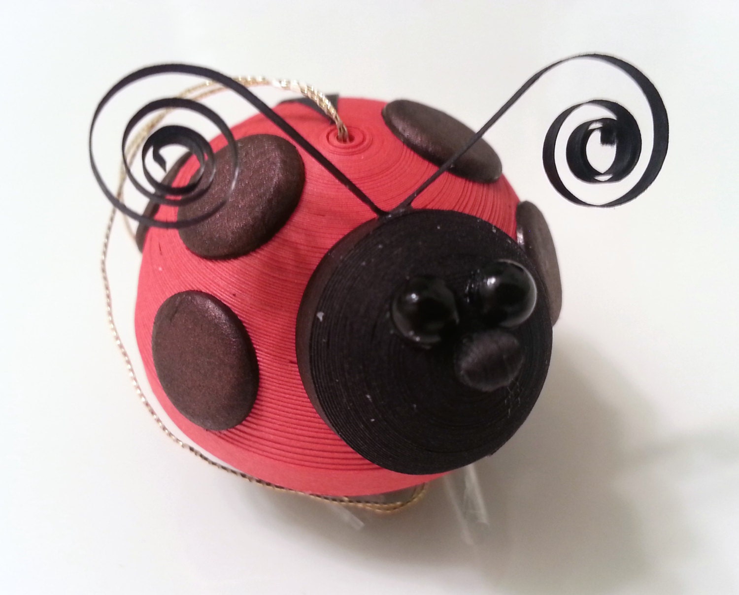 Red Ladybug Ornament Spring Decoration Paper Quilled