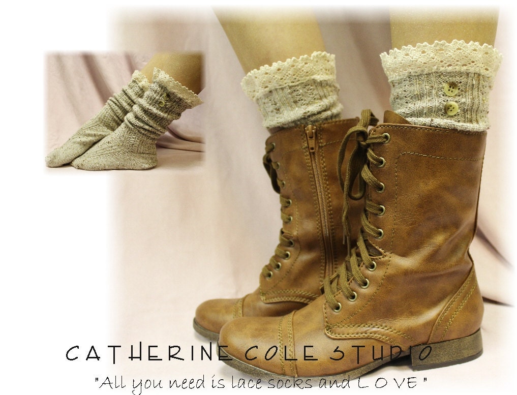 Socks lace boot socks boot socks combat by ForeverLaceBoutique