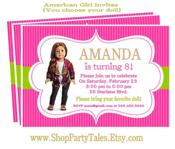  Planning An American Girl Themed Party? Check Out These Etsy Invites