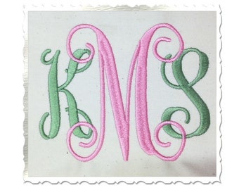 Vine Monogram Machine Embroidery Font Alphabet - 4 Inch Size ONLY