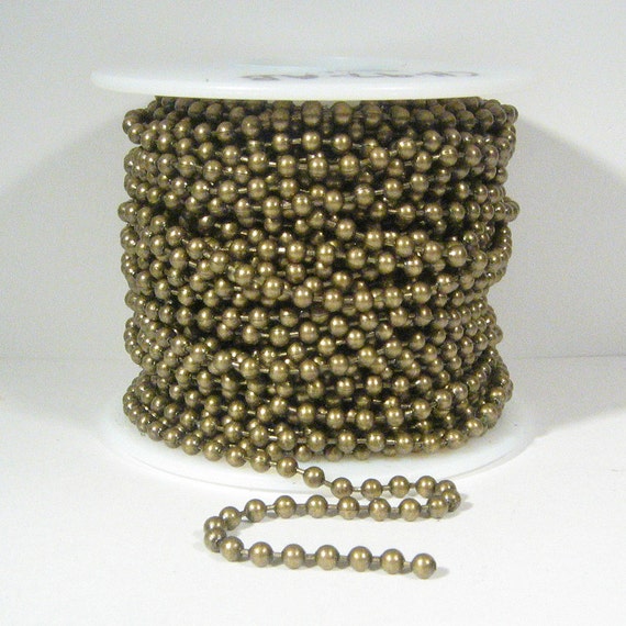 20ft 3.2mm Ball Chain Antique Brass CH97AB