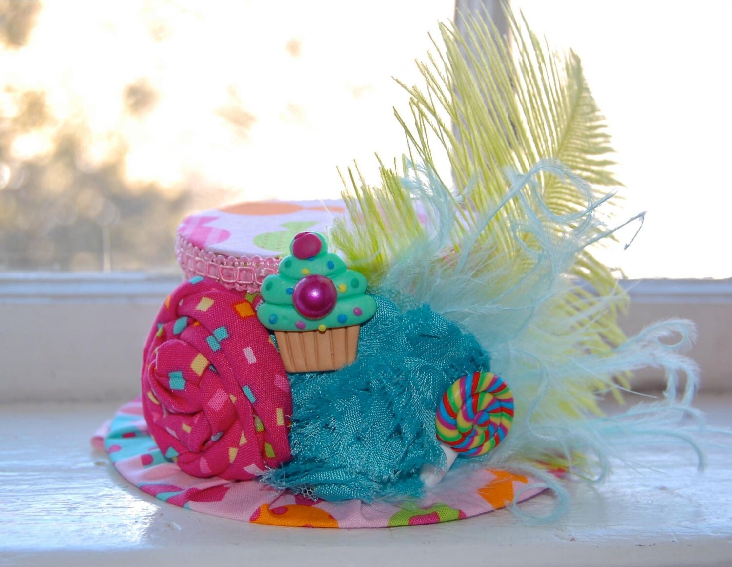 Birthday Hat Candy Shop Mini Top Hat by LittleLadyAccessory