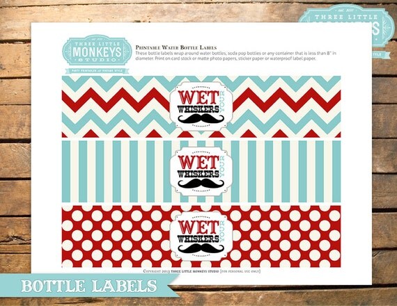 INSTANT DOWNLOAD Little Man Mustache Bottle Labels Il_570xn