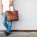 40% OFF !! Brown Leather Tote bag - everyday brown bag