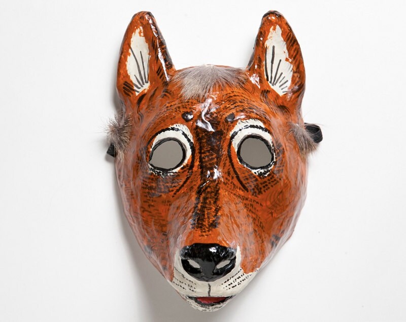 Paper mache dog mask
