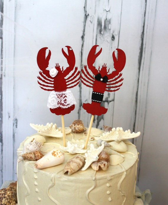 Lobster wedding cake topper-lobster-wedding cake