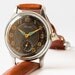Antique men's wrist watch KAMA Soviet retro wrist watch rare - black ornamented face watch turquoise hands watch