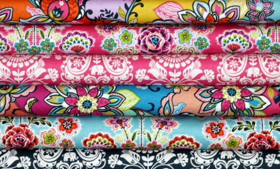 Fabric Bundle for quilt or craft Blend Global Bazaar by Josephine Kimberling 6 Half yards