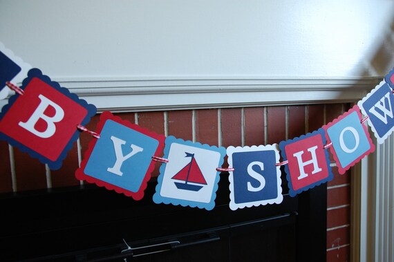 Nautical Baby Shower Banner Sailboat Baby Shower Banner