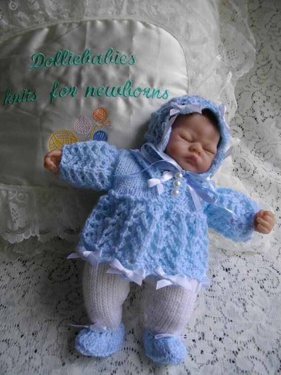 Knitting PATTERN No.27 Micro Preemie 10 Height Dress Set