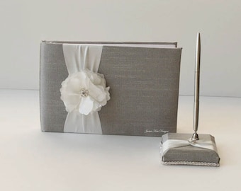wedding guestbook/ sign in book and pen set