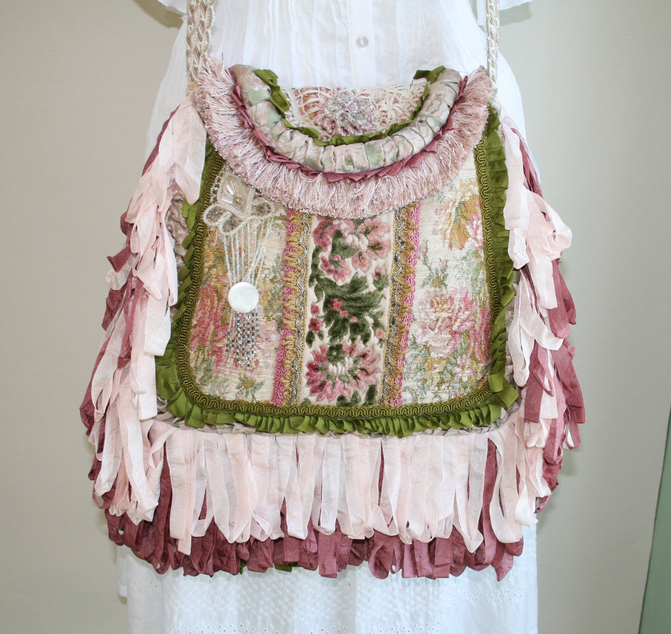 SALE Victorian Handbag Bohemian Gypsy European Velvet and Lace