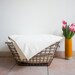 antique french bedsheet, white cotton with embroidered monogram