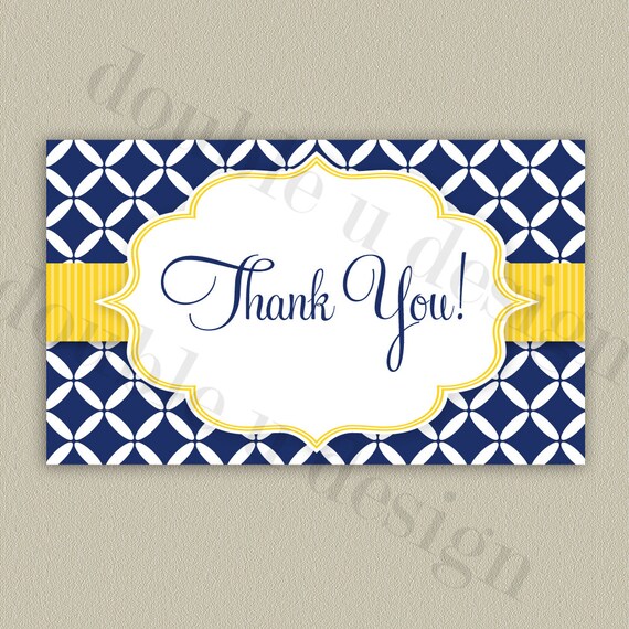 Circle Pattern Thank You Note Printable with Color Options