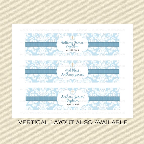 Items similar to Printable Personalized Baptism Water Bottle Label ...