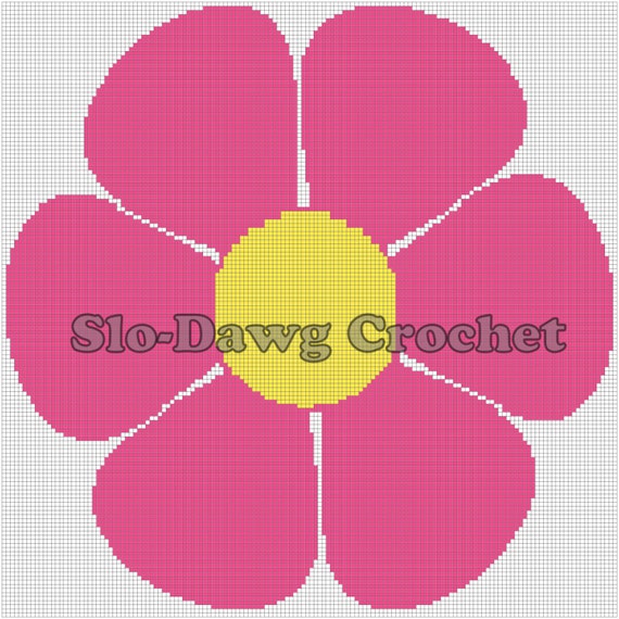 Items similar to Pink Flower crochet graph pattern on Etsy