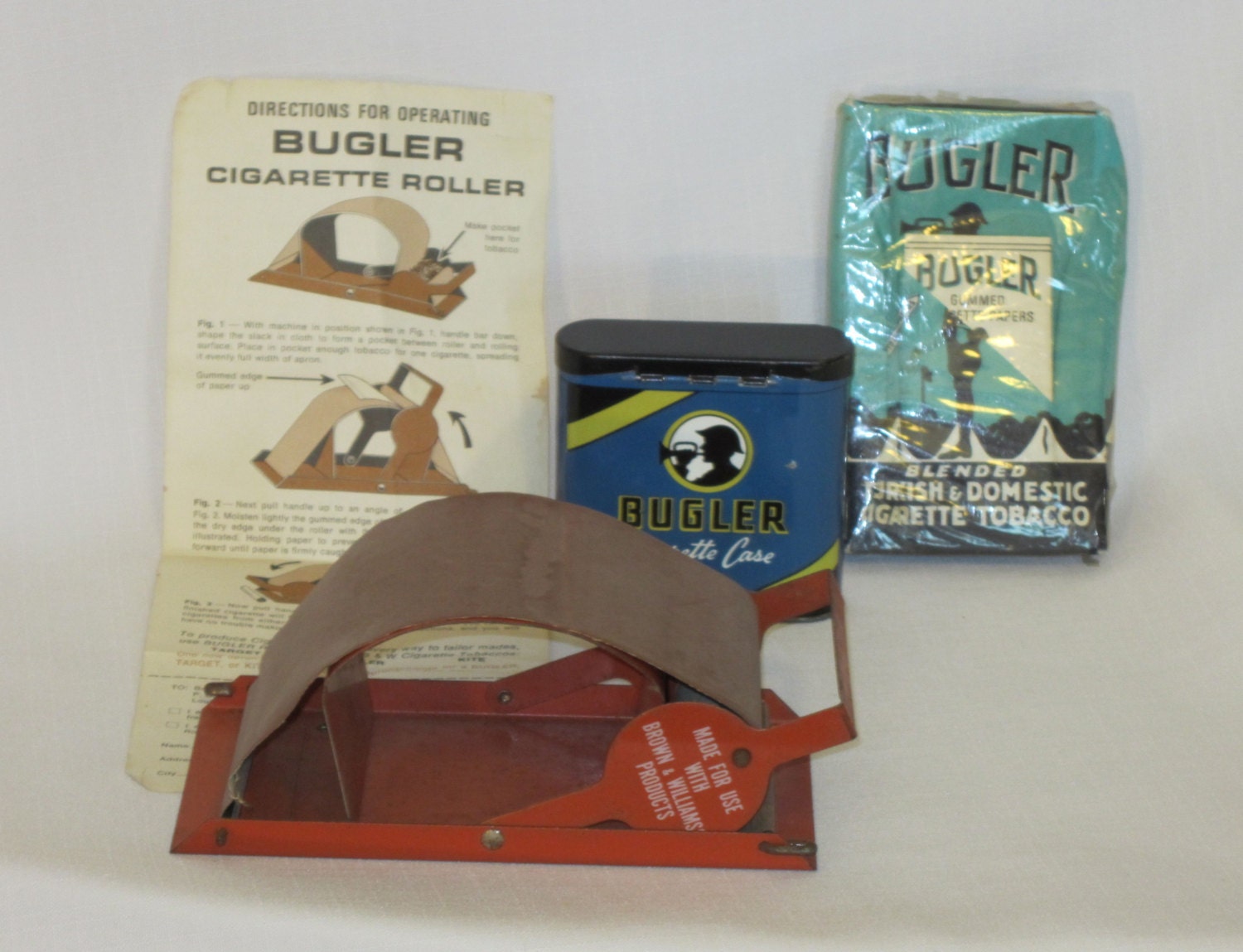 Bugler Tobacco 3 Piece Cigarette Rolling Kit by AlvetaVintageItems