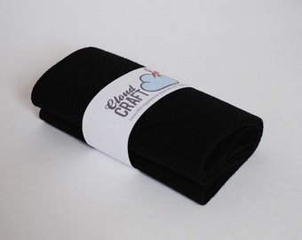 Wool Felt Roll - 100% Wool felt - 12x90cm - Dog's Nose Black