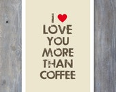 VALENTINES Printable Card - I LOVE You More than Coffee - Print Your Own Il_170x135