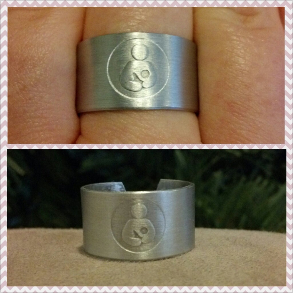 Brushed Finish Breastfeeding Ring Adjustable by ThreeBirdsJewels
