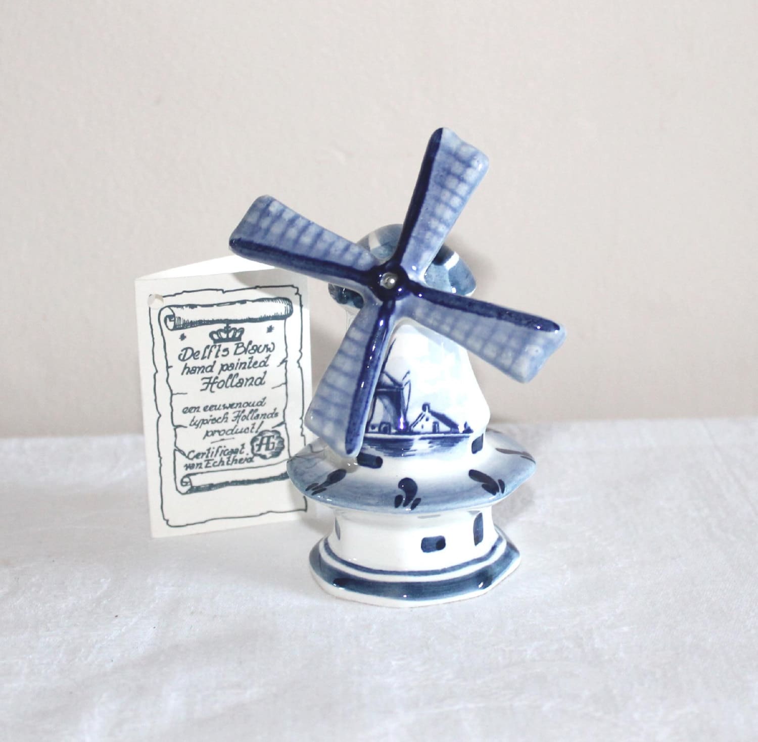 Delft Blue Dutch Ceramic Windmill Handpainted