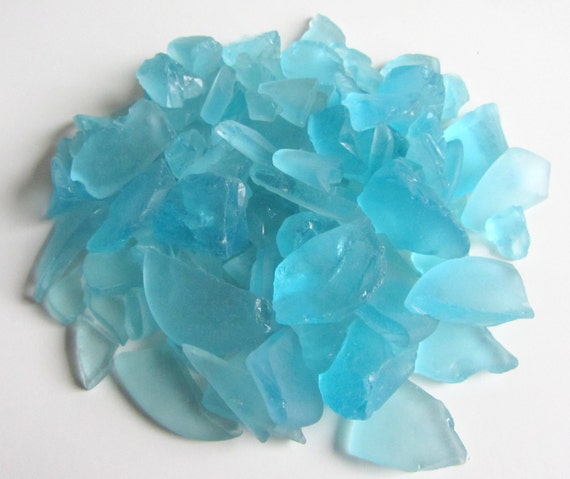 Beach Decor Sea Glass 2 LBS Turquoise Hand Tumbled by CereusArt