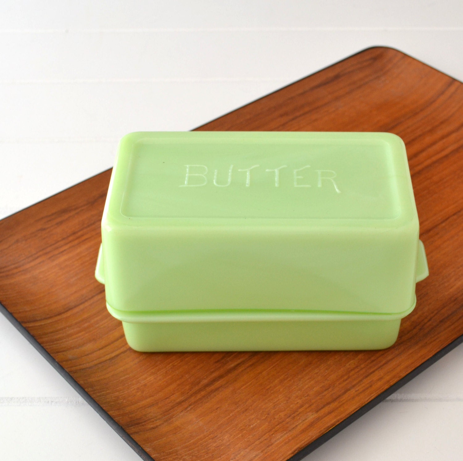 Jadeite Butter Dish Jadite Glass Embossed Lid