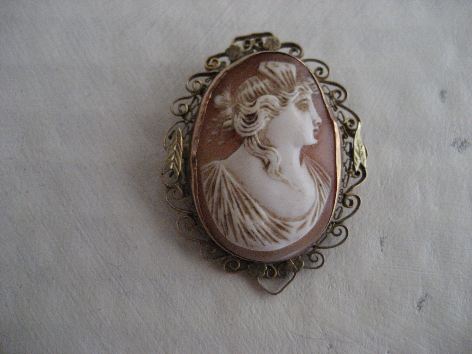 Gold Cameo Brooch Jewelry Antique 1800s 10k Gold Fillagree