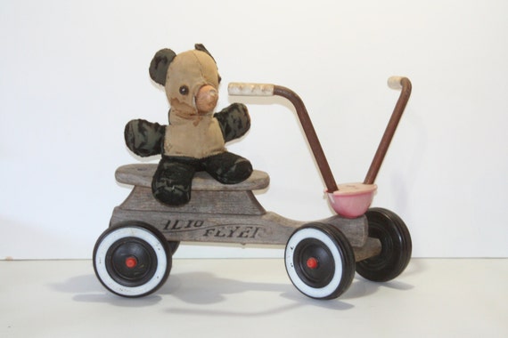 vintage radio flyer wooden scooter